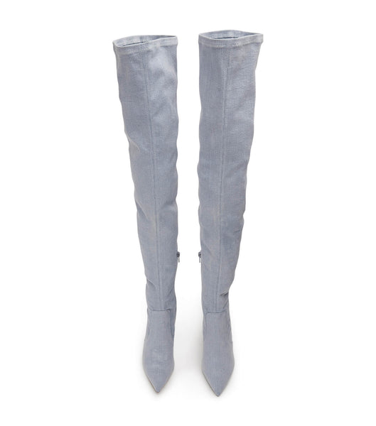 Blue Tony Bianco Avah Denim Stretch 10.5cm Heeled Boots | PHDFL85132