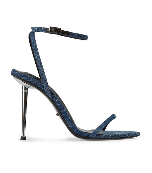 Blue Tony Bianco Myra Blue Denim 10.5cm Bling Heels | PHQAV69685