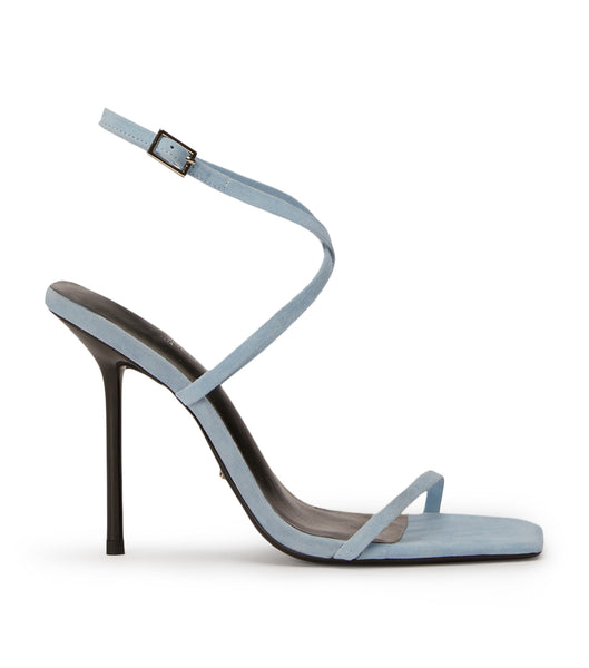 Blue Tony Bianco Naxos Sky Suede 10.5cm Strappy Heels | MPHFT91994