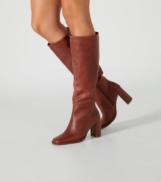 Brown Tony Bianco Asher Cognac 8.5cm Heeled Boots | PHJKU88931