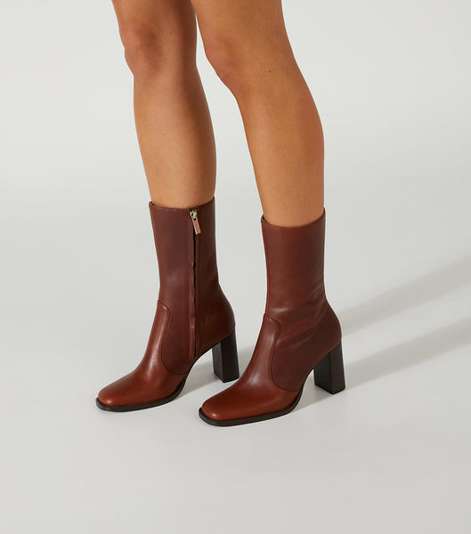 Brown Tony Bianco Atlanta Cognac 8.5cm Ankle Boots | FPHUI39238