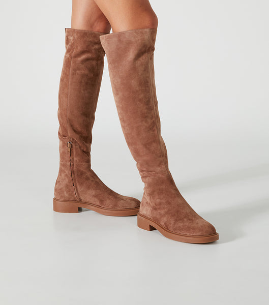 Brown Tony Bianco Chasey Saddle Suede 4.5cm Knee High Boots | QPHUV29956