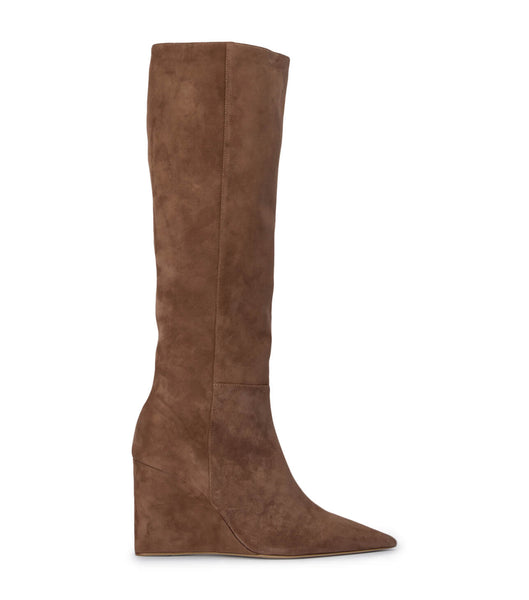 Brown Tony Bianco Drake Saddle Suede 9.5cm Heeled Boots | MPHFT50112