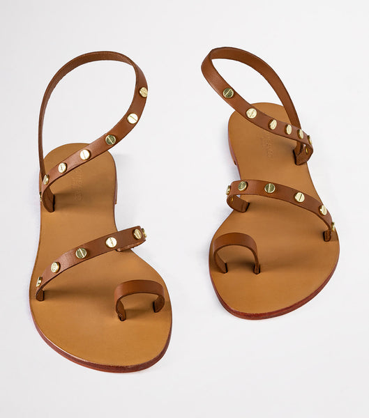 Brown Tony Bianco Finola Tan 1cm Flat Sandals | PHCIF68143