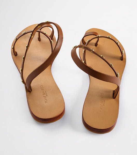 Brown Tony Bianco Finola Tan 1cm Flat Sandals | PHCIF68143