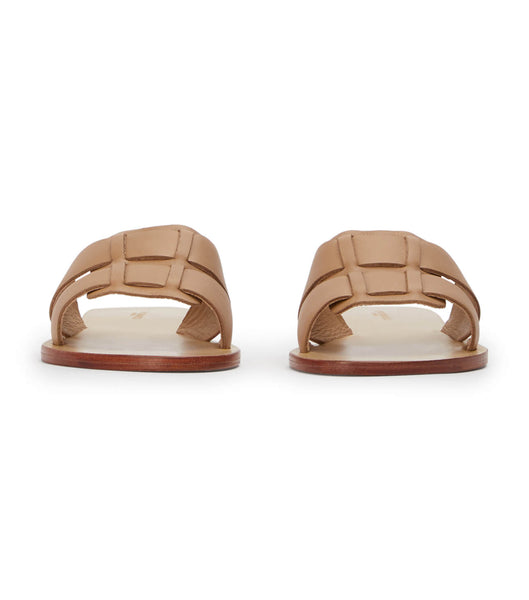 Brown Tony Bianco Force Camel 1cm Flat Sandals | PPHER30077