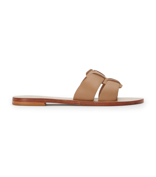 Brown Tony Bianco Force Camel 1cm Flat Sandals | PPHER30077