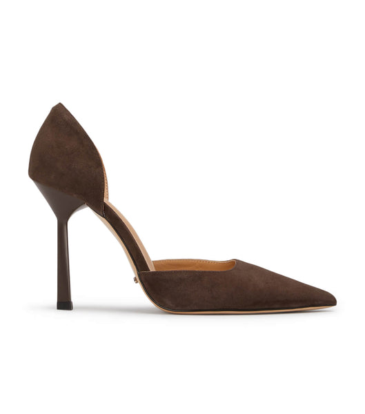 Brown Tony Bianco Gala Espresso Suede 10cm Court Shoes | PHJBT87838