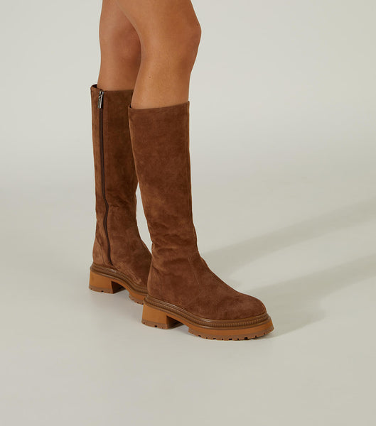 Brown Tony Bianco Hitch Saddle Suede 5.5cm Mid Calf Boots | PHIIZ84243