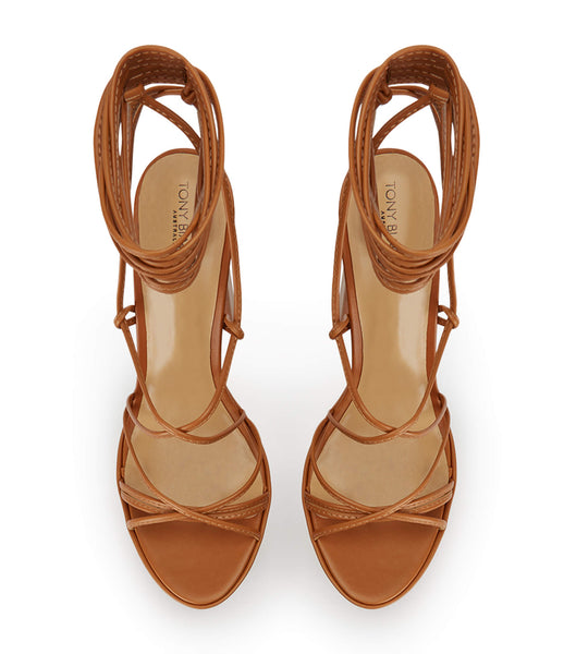 Brown Tony Bianco Jemma Tan Como 14cm Block Heels | DPHVO54410