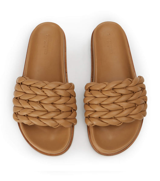 Brown Tony Bianco Layton Biscuit Nappa Flat Sandals | SPHVO52245