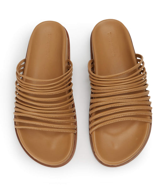 Brown Tony Bianco Libi Biscuit Nappa Slides | UPHND53123