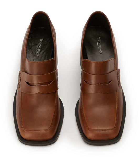 Brown Tony Bianco Lomax Cognac 6.5cm Loafers | LPHTR90909