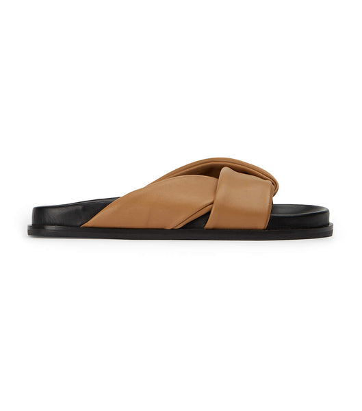 Brown Tony Bianco Lora Biscuit Nappa 1.5cm Slides | LPHSX55798