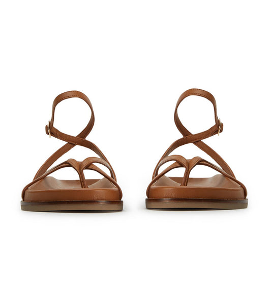 Brown Tony Bianco Lucie Tan Nappa 1.5cm Flat Sandals | APHWC16083