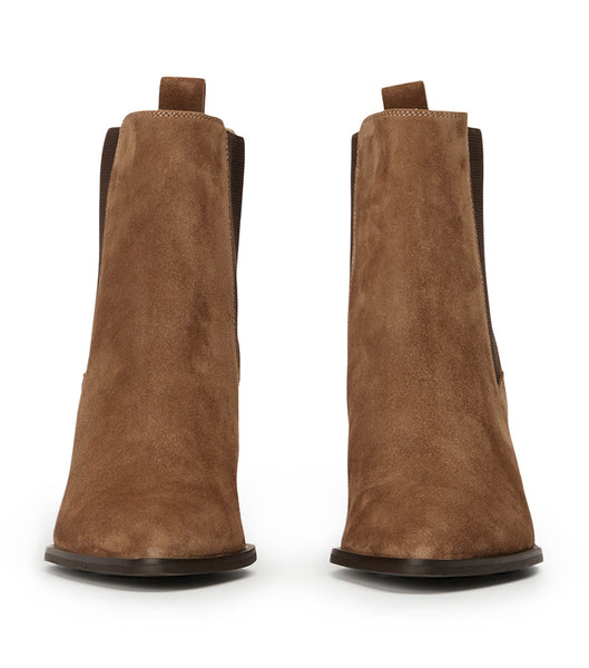 Brown Tony Bianco Piston Saddle Suede 7.5cm Heeled Boots | ZPHNQ80721