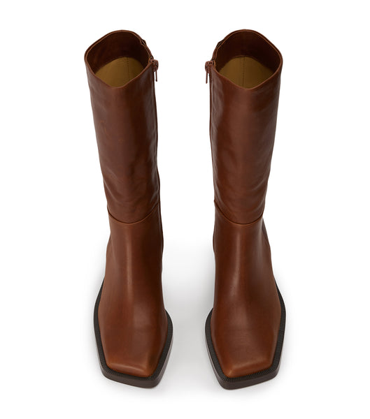 Brown Tony Bianco Prestige Cognac 8cm Knee High Boots | QPHUV97863