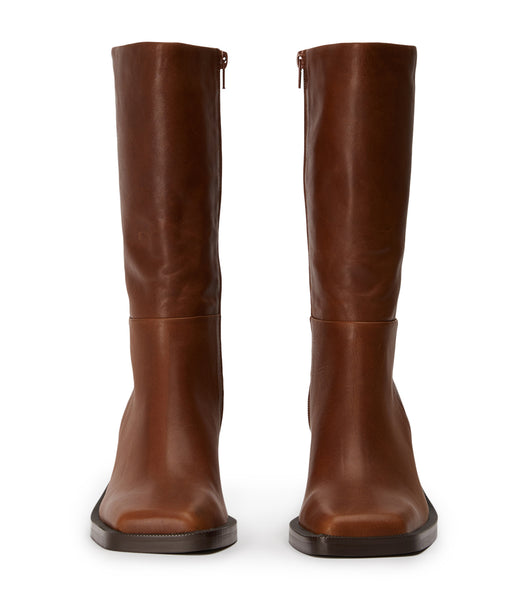 Brown Tony Bianco Prestige Cognac 8cm Knee High Boots | QPHUV97863