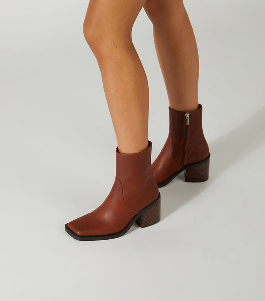 Brown Tony Bianco Prince Cognac 8cm Ankle Boots | PHEGJ68424