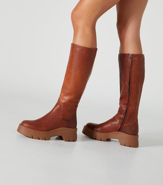 Brown Tony Bianco Rage Cognac 5.5cm Mid Calf Boots | PHJKU97706