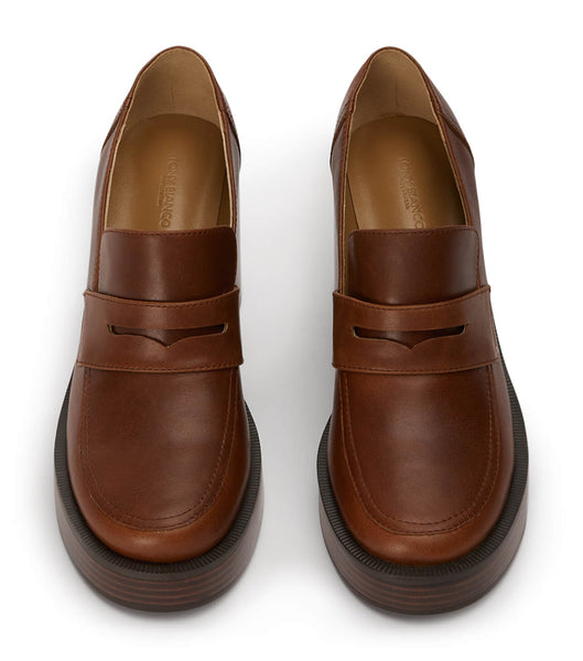 Brown Tony Bianco Taranto Cognac 9cm Loafers | FPHHY77370