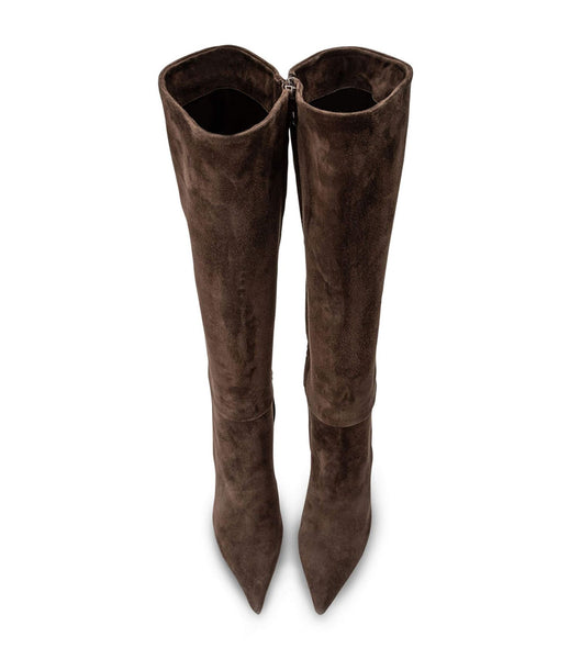 Chocolate Tony Bianco Apollo Espresso Suede 10.5cm Heeled Boots | PHEGJ94437