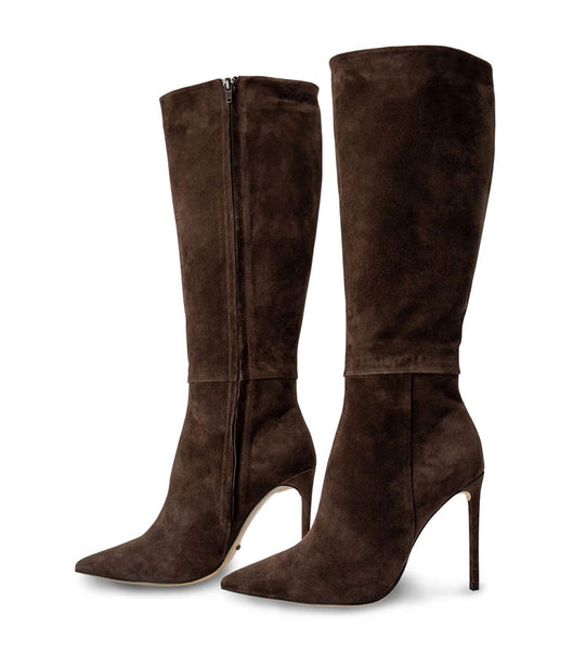 Chocolate Tony Bianco Apollo Espresso Suede 10.5cm Heeled Boots | PHEGJ94437