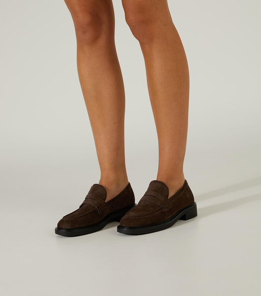 Chocolate Tony Bianco Cherish Espresso Suede 4.5cm Loafers | PPHQX62416