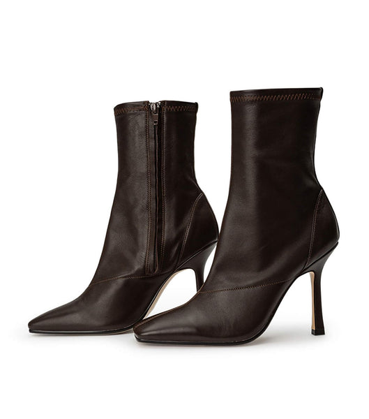 Chocolate Tony Bianco Halsey Chocolate Nappa 10.5cm Heeled Boots | MPHFT32337