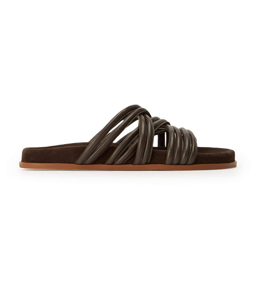 Chocolate Tony Bianco Loki Chocolate Nappa Flat Sandals | PHJBT99823