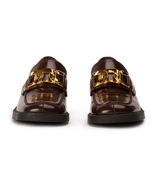 Chocolate Tony Bianco Tia Vino Hi Shine 4cm Loafers | DPHKV96791