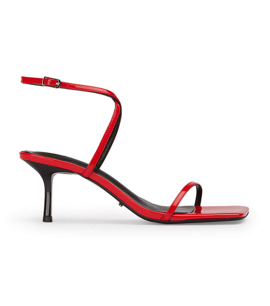 Deep Red Tony Bianco Axent Scarlet Patent 6.5cm Strappy Heels | APHDF44476