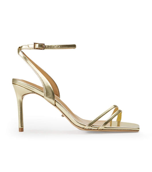 Gold / Metal Tony Bianco Camelia Gold Nappa Metallic 8.5cm Stiletto Heels | QPHUV76217