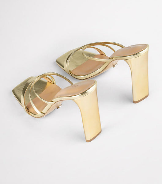 Gold / Metal Tony Bianco Fior Gold Nappa Metallic 11cm Bridal Heels | BPHSO98673