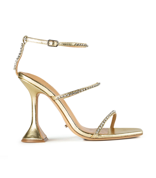 Gold / Metal Tony Bianco Skye Gold Nappa Metallic 10.5cm Bling Heels | PHCIF28904