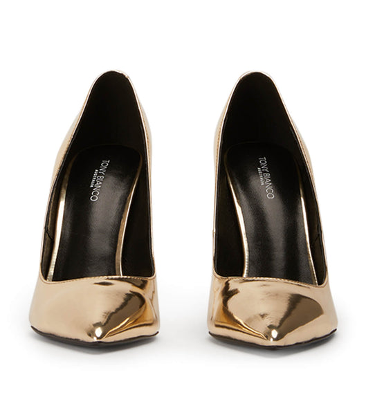 Gold Tony Bianco Anja Gold Shine 10.5cm Event Heels | EPHVG59947