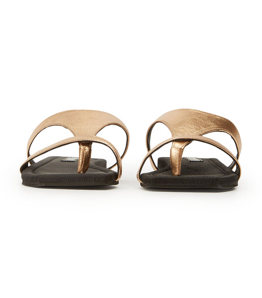 Gold Tony Bianco Eman Antique Gold Nappa 1.5cm Sandals | ZPHMJ69702