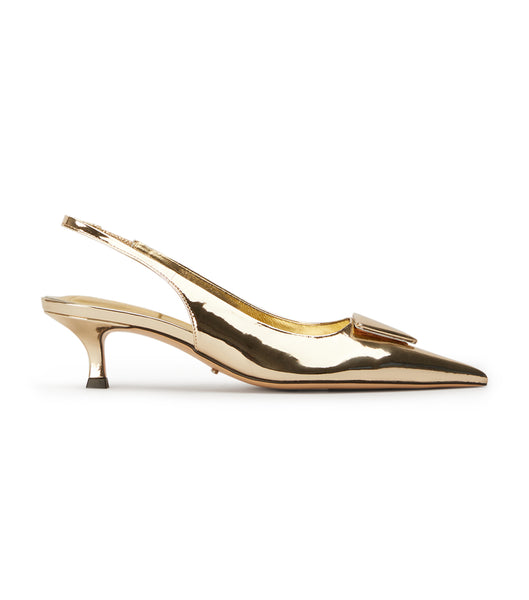 Gold Tony Bianco Kimmy Gold Shine 4.5cm Court Shoes | FPHUI27962