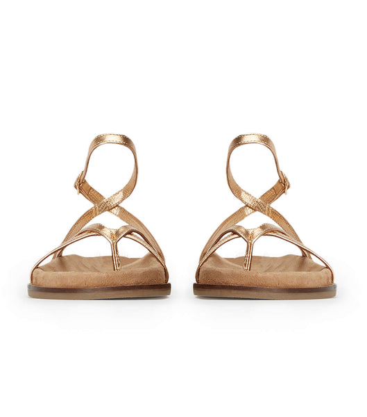 Gold Tony Bianco Lucie Antique Gold Nappa 1.5cm Sandals | PHDYB78209