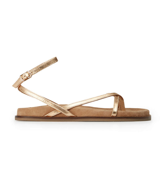 Gold Tony Bianco Lucie Antique Gold Nappa 1.5cm Sandals | PHDYB78209