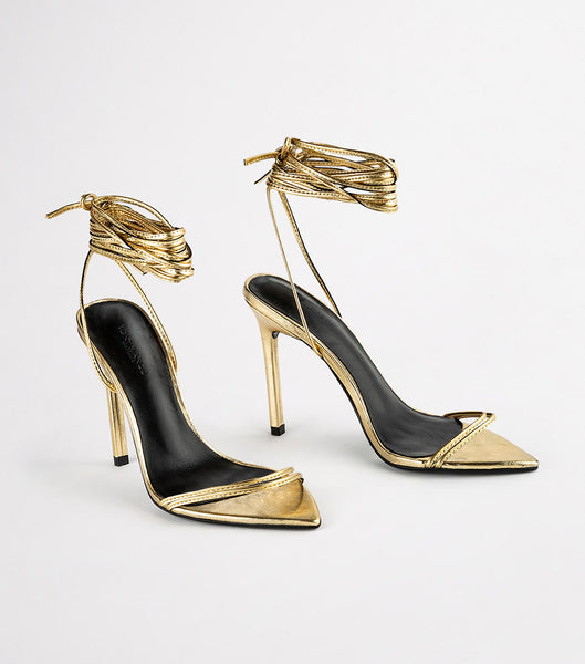 Gold Tony Bianco Millie Gold Foil 10.5cm Stiletto Heels | PHEGJ49626