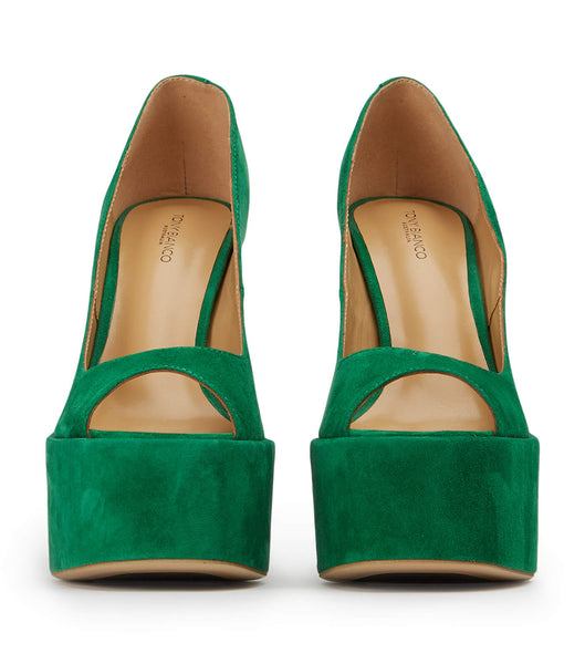 Green Tony Bianco Jolee Jade Suede 15cm Platform Shoes | PHDYB24009