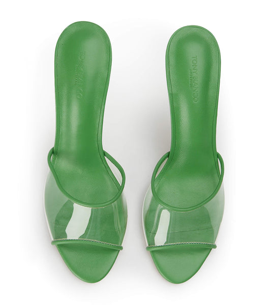 Green Tony Bianco Riana Clear Vinylite/Acid Green 9.5cm Stiletto Heels | PHCIF88658