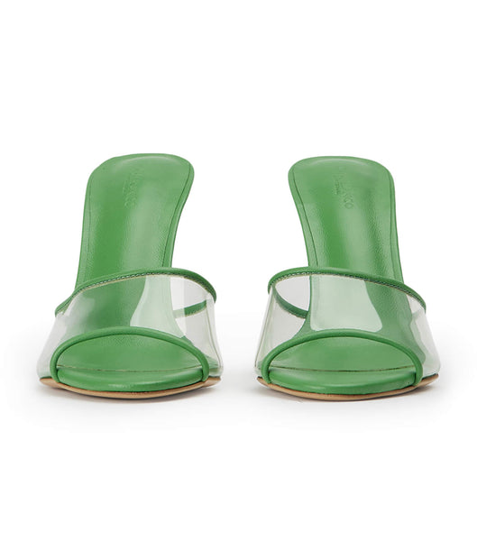 Green Tony Bianco Riana Clear Vinylite/Acid Green 9.5cm Stiletto Heels | PHCIF88658