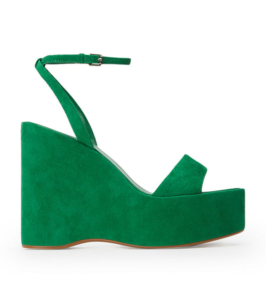 Green Tony Bianco Vesna Jade Suede 13cm Wedges | EPHVG52559