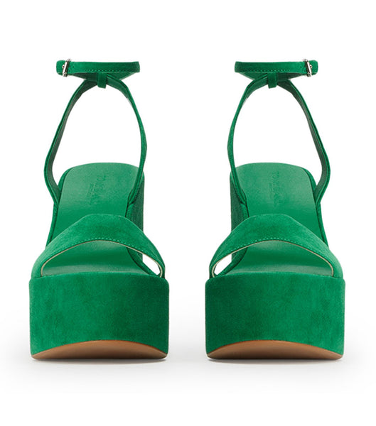 Green Tony Bianco Vesna Jade Suede 13cm Wedges | EPHVG52559