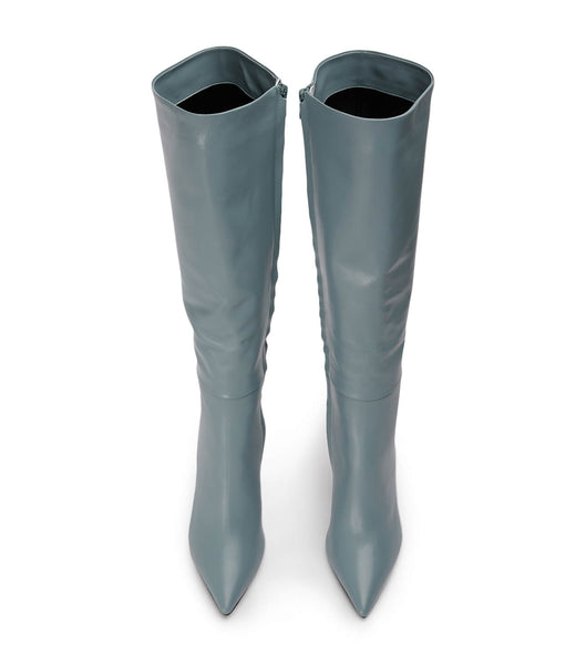 Grey Tony Bianco Apollo Steel Nappa 10.5cm Knee High Boots | GPHUC55429