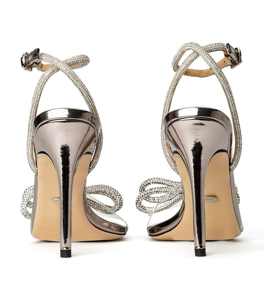 Grey Tony Bianco Franz Gunmetal Shine 10.5cm Strappy Heels | PHCIF91609