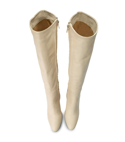 Light Yellow Tony Bianco Bellez Vanilla Venice 9.5cm Knee High Boots | PHJZR37976