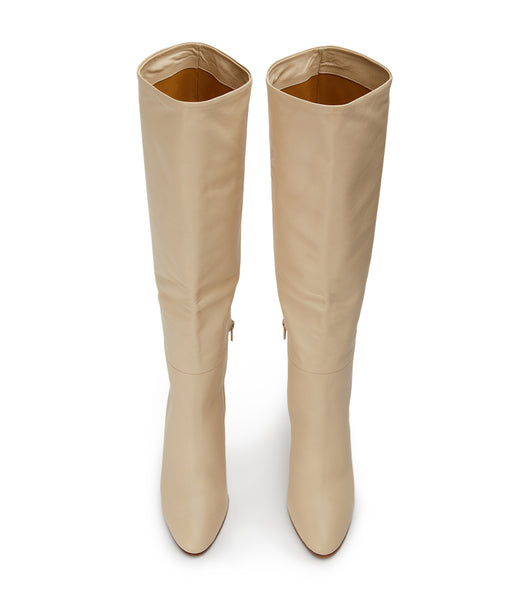 Light Yellow Tony Bianco Boss Vanilla Venice 9.5cm Knee High Boots | QPHWA95142